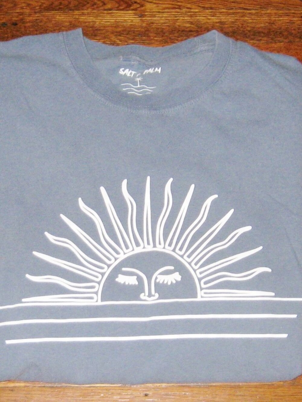 Salt n Palm Celestial Blue Men's Long Sleeve T-Shirt Sz Medium Rising Sun Tee